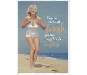 Postkarte - Marylin Monroe Make a girl laugh